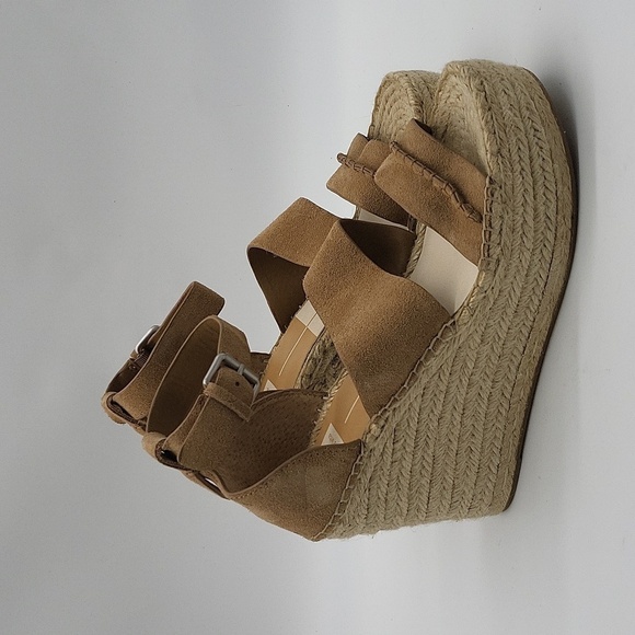 520- Dolce Vita Wedges Saddle Suede Size 9.5 Tan Color NWT - Picture 2 of 9